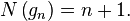 N\left(g_{n}\right) = n + 1.