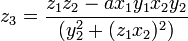 z_3 = \frac{z_1z_2-ax_1y_1x_2y_2}{(y_2^2+(z_1x_2)^2)}