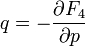 q = - \frac{\partial F_4}{\partial p} \,\!