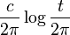 \frac{c}{2\pi} \log \frac{t}{2\pi}