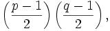 \left(\frac{p-1}2\right) \left(\frac{q-1}2\right),