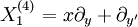 X_1^{(4)} = x\partial_y + \partial_{y'}