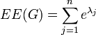 EE(G)=\sum_{j=1}^n e^{\lambda _j}