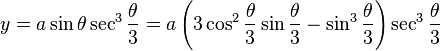 y=a\sin \theta \sec^3 \frac{\theta}{3} = a \left(3 \cos^2 \frac{\theta}{3}\sin \frac{\theta}{3} - \sin^3 \frac{\theta}{3} \right) \sec^3 \frac{\theta}{3}