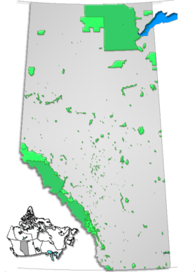 Map showing the location of Woolford Provincial Park