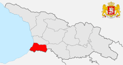 Location of Adjara (red) in Georgia.
