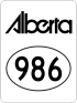Alberta Highway 986 shield