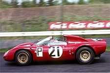 Alfa Romeo Tipo 33 / 2 during training on the 1000-km race at the Nürburgring 1967.