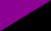 A rectangle bisected diagonally; half is black, the other half is purple.
