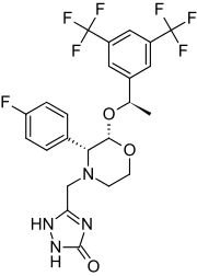 Structural formula of aprepitant