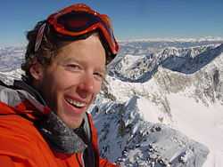 Aron Ralston, standing on Capital Peak in February 2003.