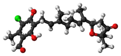 Space-filling model of the ascofuranone molecule