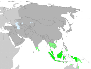 Native distribution of the Durian