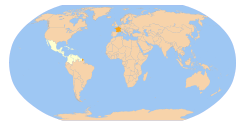 Map indicating ACS members (white).