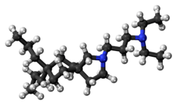 Ball-and-stick model of the atiprimod molecule