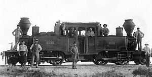 Side view of Avonside 1241-42, at Geraldton, 1886.