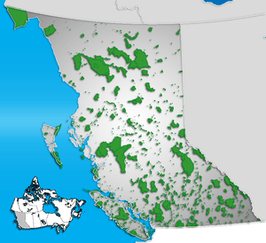 Map showing the location of Whiteswan Lake Provincial Park