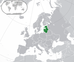 Location of the  Baltic states  (dark green)in Europe  (dark grey)  –  [Legend]