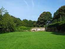 A view from the south of the Bank Hall walled garden looking towards the greenhouse area