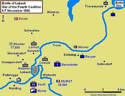 Map of the Battle of Lübeck