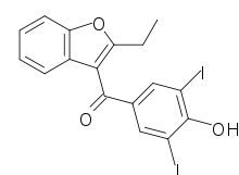 Structural formula of benziodarone