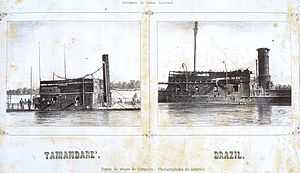 Engraved images of two ironclad ships, both with low-profile hulls and decks very near their waterlines, armored central superstructures with cannon ports and single large smokestacks