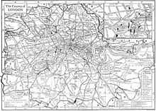 A very dense map of Greater London as it appeared in 1911