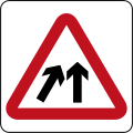 Brunei road sign - Lanes Merging.svg