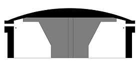 Cantilevered pillbox cross section