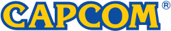 The name “Capcom” spelled out in yellow, with the letters surrounded by a blue outline.