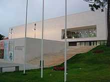 the Cultural and Conference Centre in the twilight