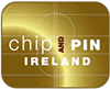 "Chip and PIN Ireland" written over gold computer chip.