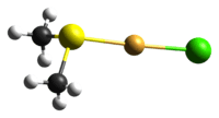 ball-and-stick model of the molecule derived from the crystal structure