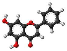 Ball-and-stick model of chrysin