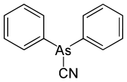 Structural formula of diphenylcyanoarsine
