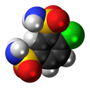 Ball-and-stick model of clofenamide