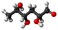 Ball-and-stick model of the colitose molecule