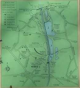 Map of the Park's Lakes showing surrounding settlements