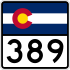 State Highway 389 marker