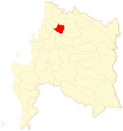 Map of Portezuelo commune in the Biobío Region