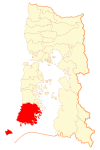 Location of the Quellón commune in Los Lagos Region