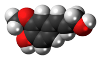 Space-filling model of the coniferyl alcohol molecule