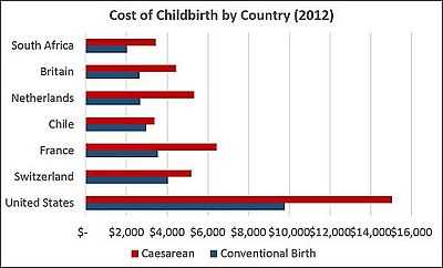 Cost of Childbirth in Several Countries in 2012.