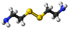 Ball-and-stick model of the cystamine molecule