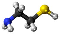 Ball-and-stick model of the cysteamine molecule