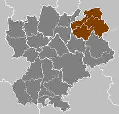 Gray map of Rhône-Alpes region, with Haute-Savoie in brown
