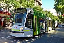 A D1 class tram on route 72 in Swanston Street
