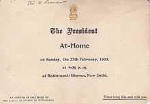 President's invitation card