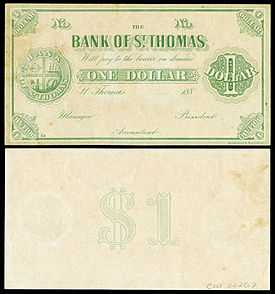 Danish West Indies, Saint Thomas, 1 dollar (1889)