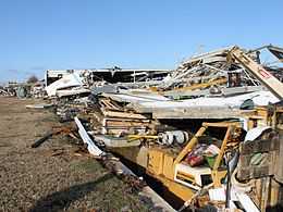 Significant damage, rated high-end EF3, to a facility in Adairsville, Georgia